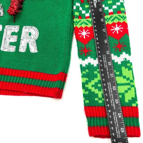 Junior Women XL 15-17 Red Green Not Another Ugly Sweater Christmas Holiday Party - Picture 9 of 9
